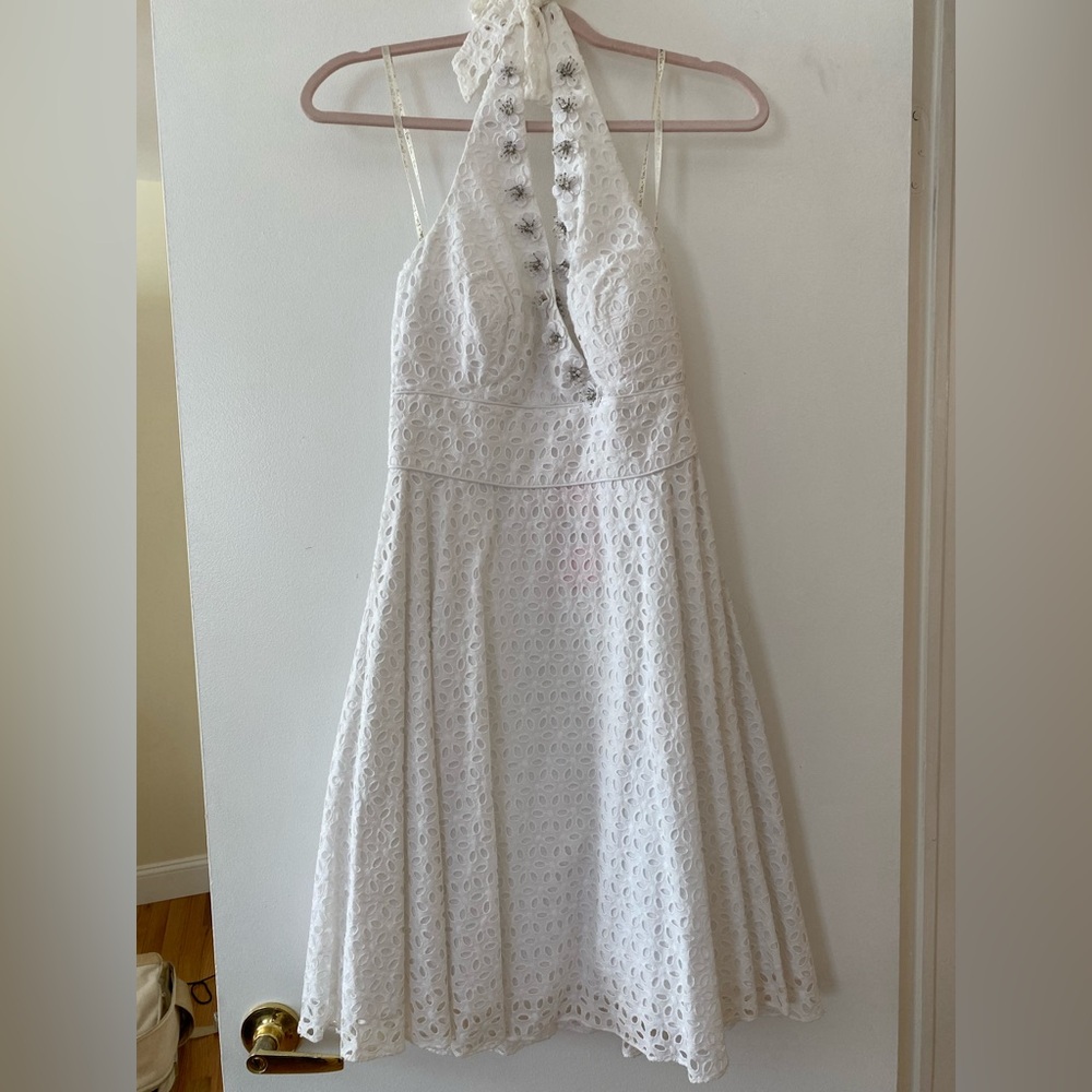 LILLY PULITZER NWT Willi Midi Dress White Eyelet Halter SIZE 2